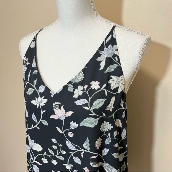 Loft Grey Floral Print Sleeveless Blouse Tank Top - Picture 3 of 11